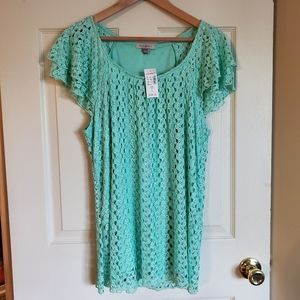 NWT - crochet blouse - Roz&Ali Dressbarn